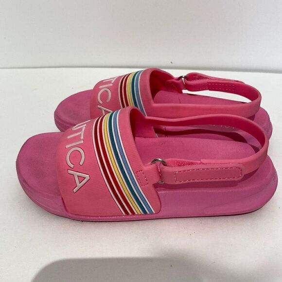 Nautica Girls Slip-On Sling Back Pink Slides Sandals Size 9 - Picture 4 of 8